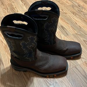 Steel toed work boots